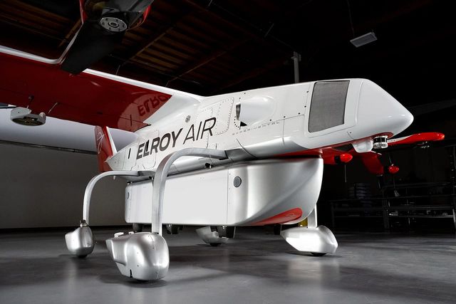 Chaparral with attached cargo pod at Elroy Air HQ in South San Francisco, California.