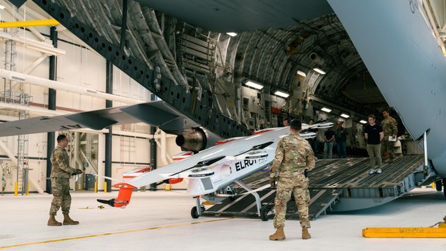Chaparral being loaded onto a C-130 at a Mobility Guardian event at Travis Air Force Base.