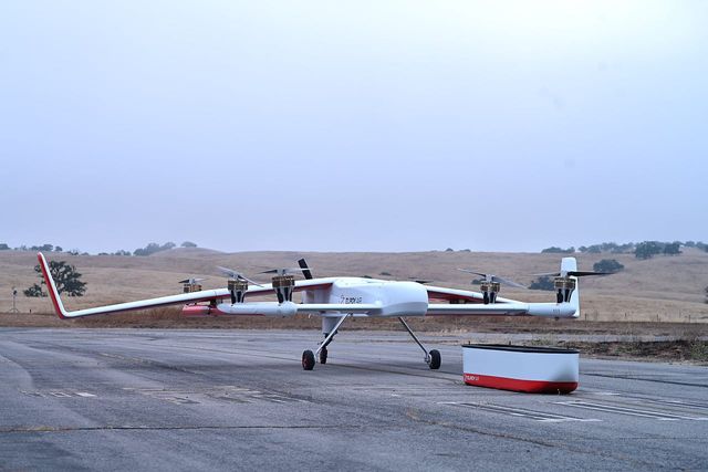 The Chaparral prototype taxis to approach a cargo pod, at Camp Roberts, CA.